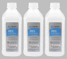 3 Pack Swan Isopropyl Rubbing Alcohol 70 16 fl. oz. Bottle - TOTAL 3 Bottles