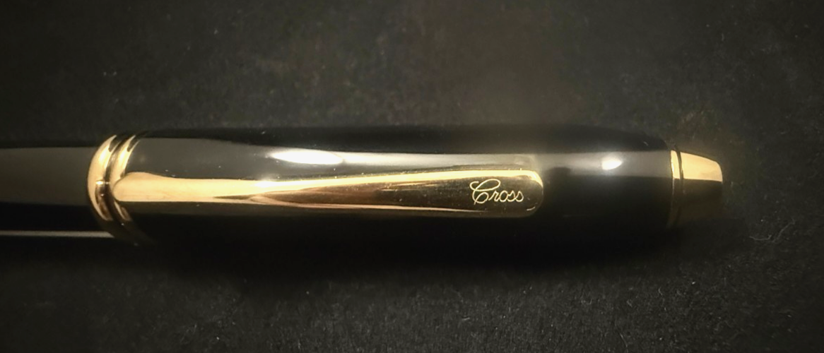 Cross Townsend Rollerball Pen in Black Lacquer with 24K Gold Trim