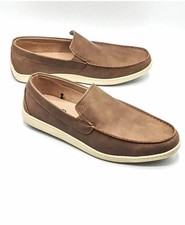 New Izod Seapoint Tan Brown Mens 9 Lofers Slip On Shoes Lightweight Memory Foam