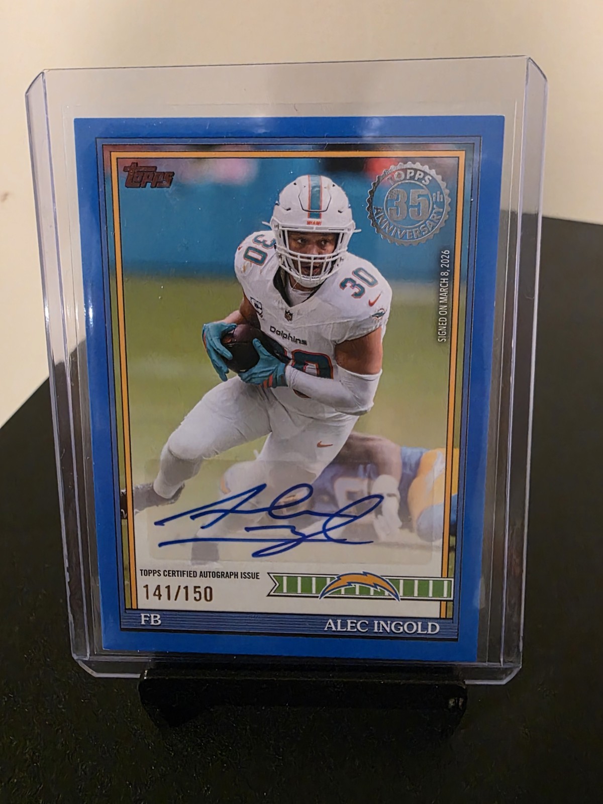 2026 Topps Flagship Alec Ingold 35th Anniversary Blue Auto /150