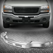Front Chrome Steel Bumper Face Impact Bar For 03-07 GMC Sierra 1500 w/Fog Lights