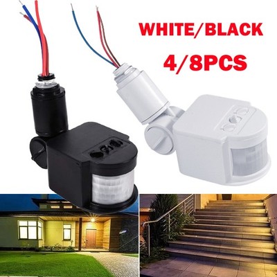 4/8Pcs DC12V 180° LED Auto Infrared PIR Motion Sensor Detector Wall Light Switch