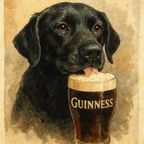 12x8in Metal Sign Guinness Black Labrador Dog Beer Vintage Bar Decor