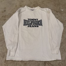 Vintage Tommy Hilfiger Jeans Long Sleeve Shirt Mens Medium USA Made