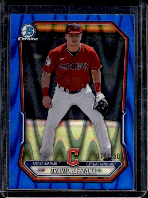 2026 Bowman Travis Bazzana Chrome Prospects Blue RayWave Refractor #/150