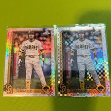 2025 Topps Chrome Luis Arraez Logo Fractor/X-Fractor 2 Card Lot Padres/ Giants