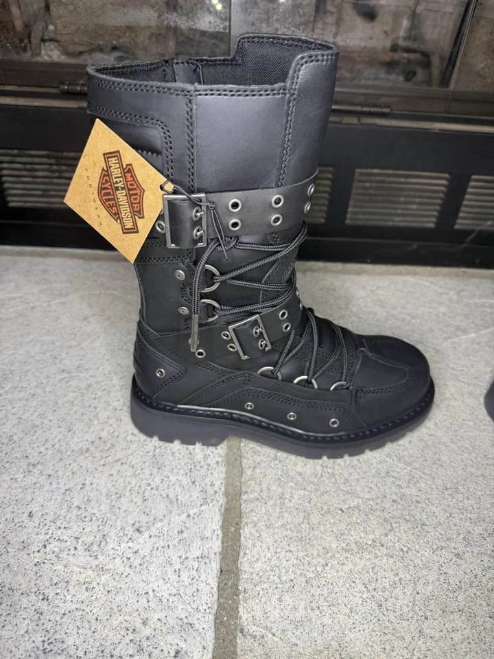 Harley Davidson Uplift HDW Side-Zip Combat Motorcycle Boots Size 8 D84810 - Image 3 of 4