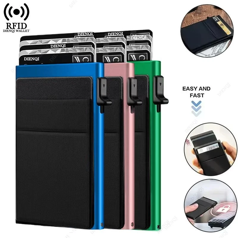 CONTACTS Portafoglio da uomo con blocco RFID, pochette in