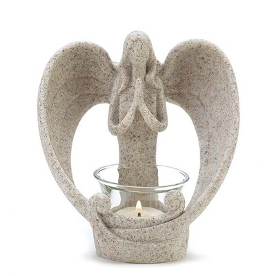 Zingz & Thingz Hear My Prayer Collection Resin Candle Tealight Holder, 5.375x...
