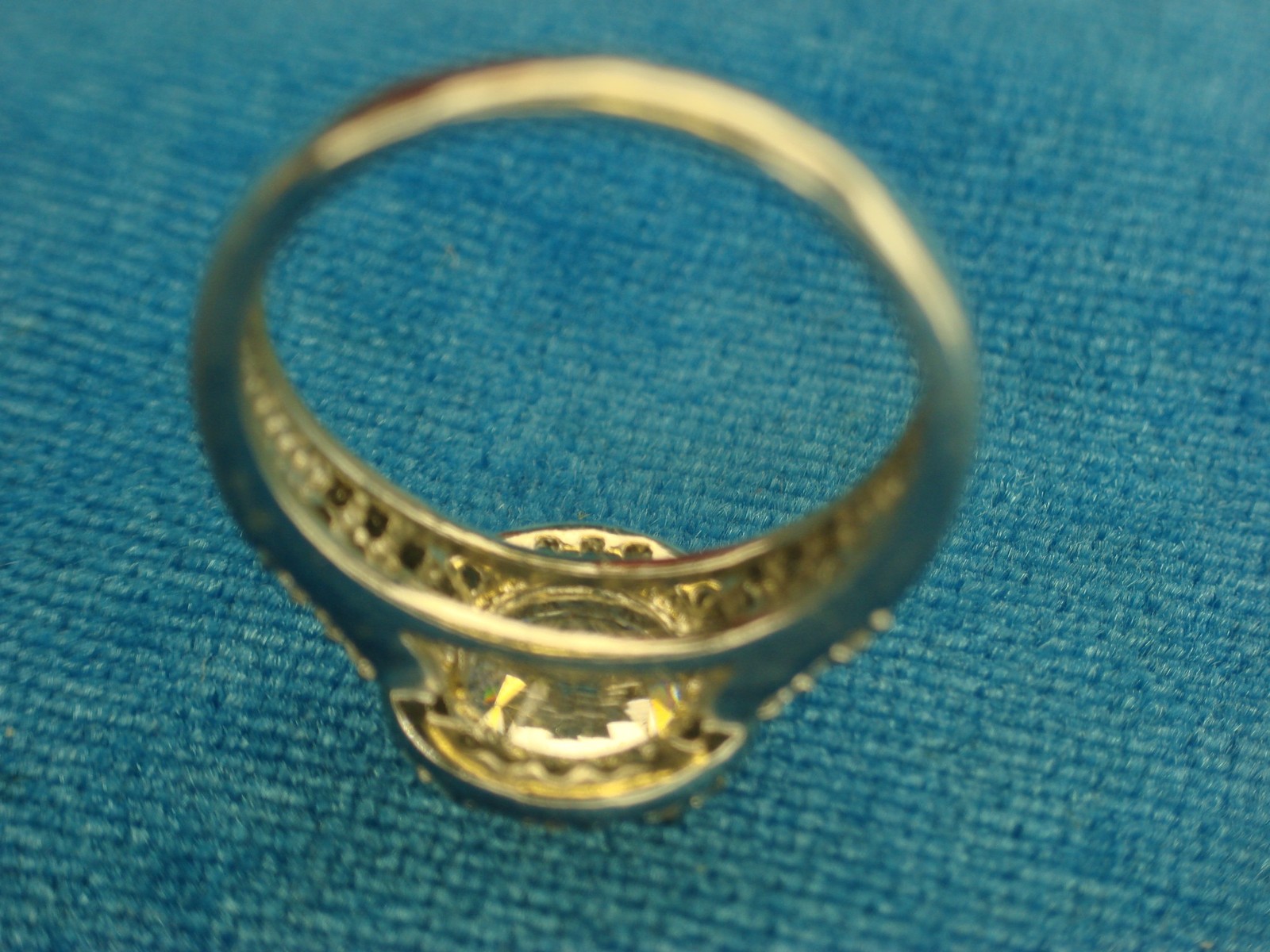 FLASHY STERLING SILVER RING WITH LARGE ROUND SIM.… - image 5