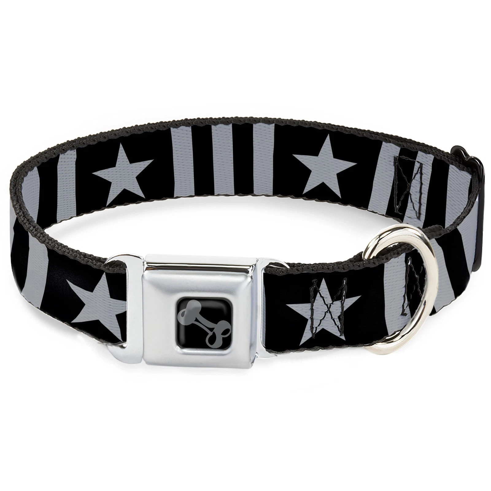 Dog Collar Bone Star and Three Stripes Black/Gray Medium 11-16.5" (US IMPORT)
Opens in a new window