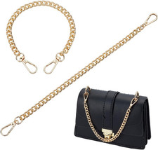 2Pcs 12'' Light Gold Purse Strap Extender Aluminum Bag Chain Replacement Handbag