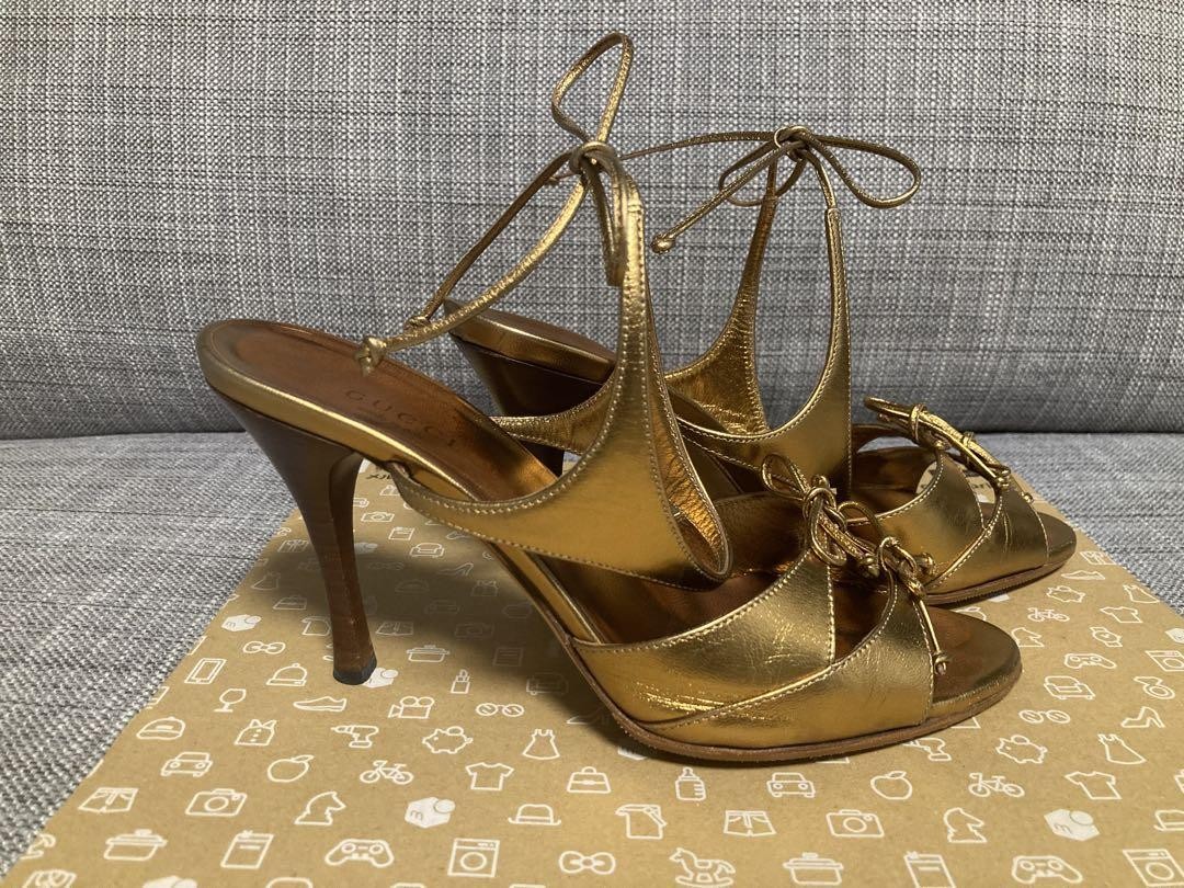 APL Gucci sandali donna tacco alto oro EU 35 5 dal Giappone 0109863K autentici