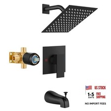 Shower Faucet Set with Tub Spout Bathtub Faucet Kit Shower 8 Inch Matte Black