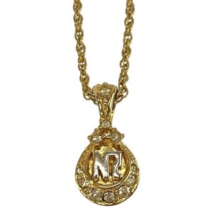 Authentic Good Condition NINA RICCI Gold Plated/Rhinestone Necklace Women's 602463 [Used]