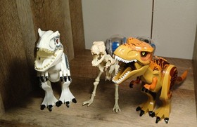 Used LEGO Jurassic Park/World Dinosaurs Lot of 12: T. rex, Velociraptor, & More