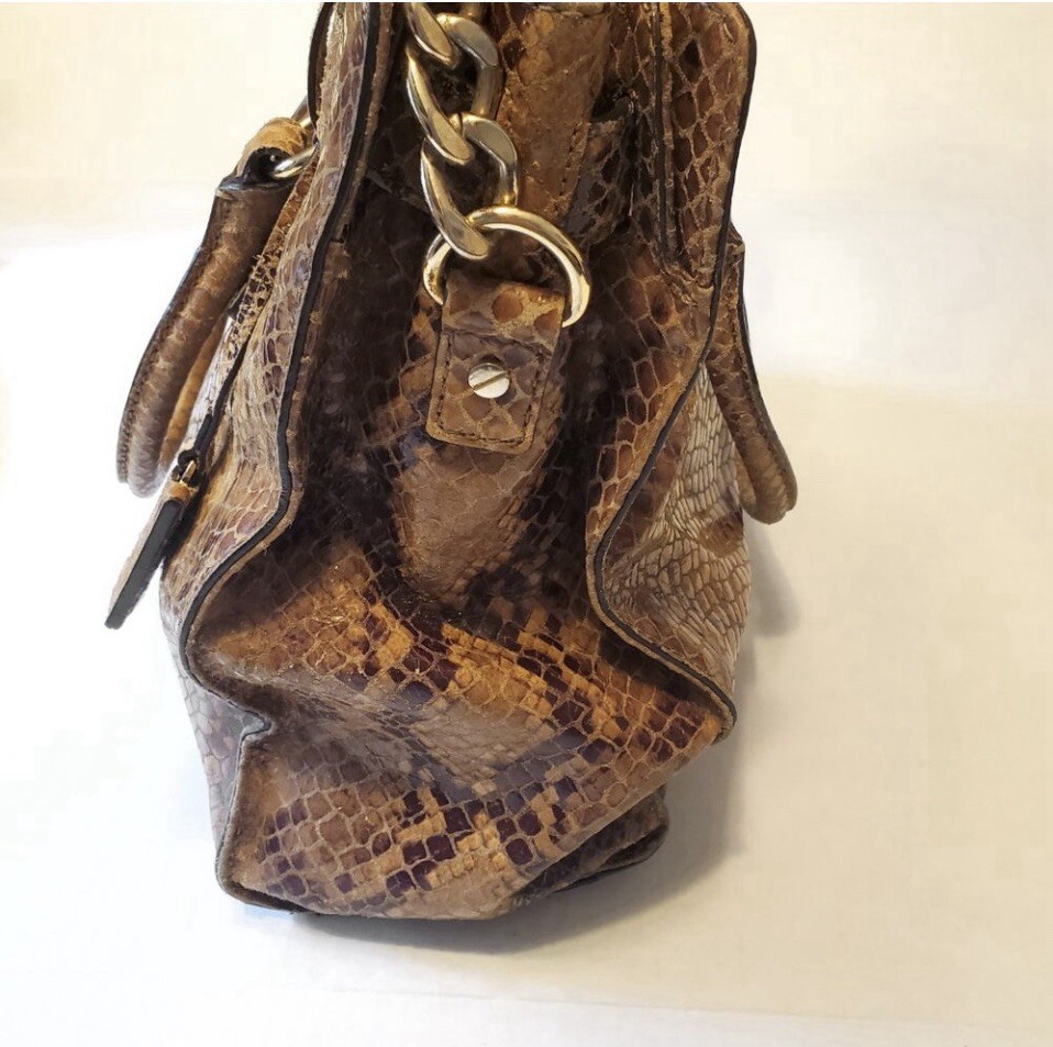 Michael Kors Hamilton Python Tote Snakeskin Embos… - image 5