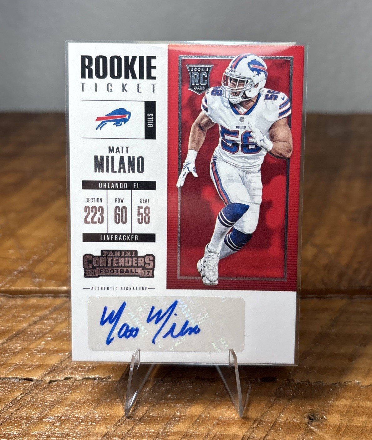 MATT MILANO 2017 Panini Contenders #225 Rookie Ticket Auto Buffalo Bills 🔥