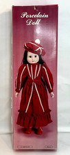 Vintage Collectible Porcelain Doll Red Outfit — New, Collectible