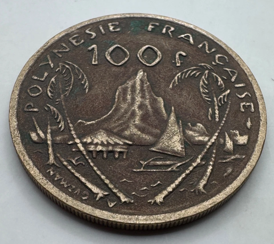 1982 French Polynesia 100 Francs Coin -Polynesie Francaise - 1,000,200 Minted - Image 4 of 4