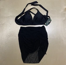 Blooming Jelly Women's Size Medium Tummy Control Curvy Mesh Swimsuit 2 Piece