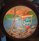 Vintage 1983 Old Style 16" Round Beer Barrel Lighted Wall Sign