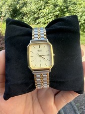 Vintage Seiko Chariot 6030-5470 Quartz Gold Dial Two Tone Octagon Watch