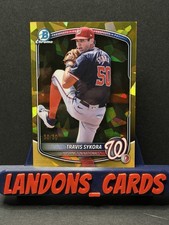 2025 Bowman Draft Chrome Sapphire Travis Sykora #BDC-137 50/50 Bookend Jersey #