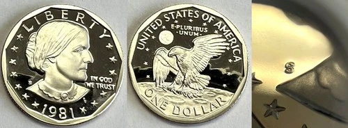 1981-S Susan B Anthony Dollar Proof — photo from another recent sale