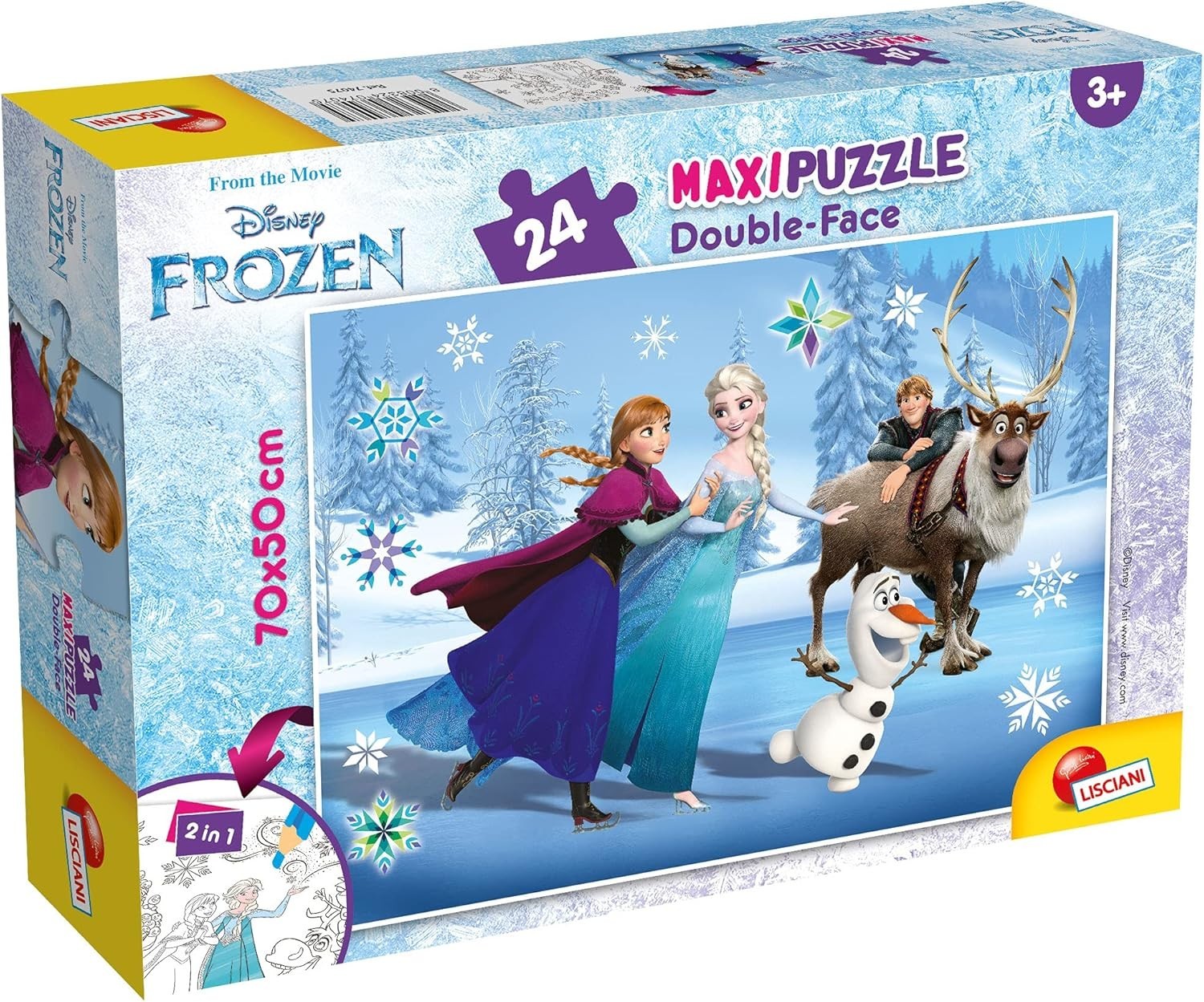 Lisciani Multicolore 74075 - Disney Puzzle Df Maxi Floor 24 Frozen (24 Pezzi) - Immagine 3