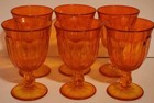 Noritake Provincial Orange Goblets Glasses Set Of 6 Japan 5.5"