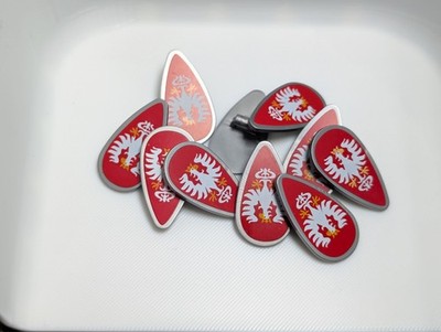 10er-Pack Custom Red Eagle Vogel Wappen Schilde für Burg Mittelalter Ritter Minifiguren