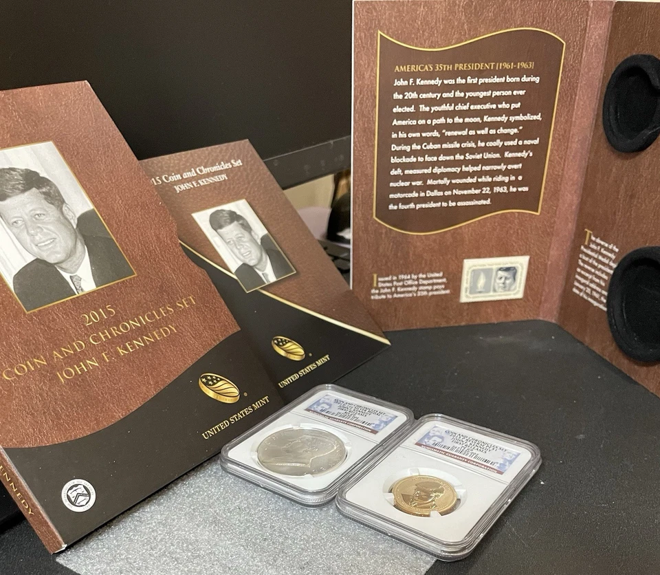 2015 P John F Kennedy Coin and Chronicles Set NGC MS69 & PF69 First Strike - Image 3 of 4