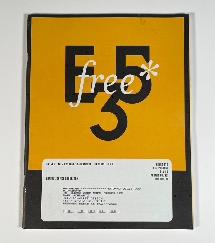 Emigre Magazine Issue 53 — Winter 2000 — With Outer Mailer Cover — VG+