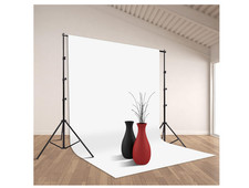 Photo Background Support System with 8.5 x 10ft Backdrop Stand Kit, 100 Whit...