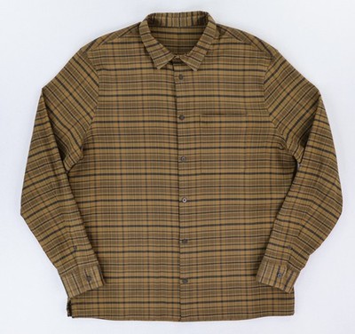 Lululemon Masons Peak Flannel Button-Down Shirt Mens XXL- Brown Plaid