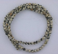 3mm Round Dalmation Jasper Gem Stone Gemstone Beads 15 Inch Strand