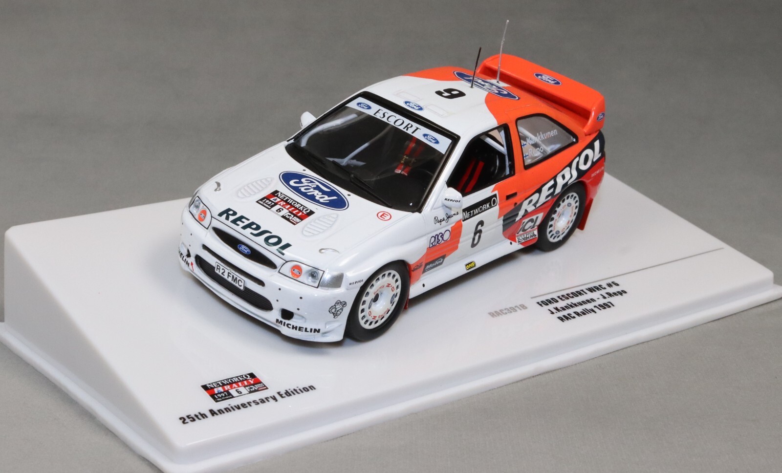 IXO Ford Escort WRC RAC Rally 1997 Juha Kankkunen & Juha Repo RAC391B 1/43 NEW