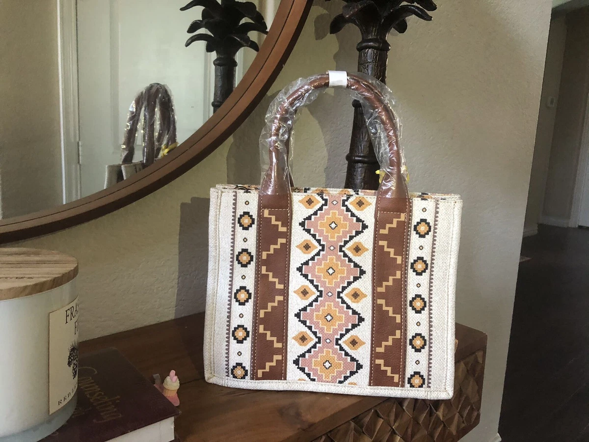 Southwestern Print Cross Body Canvas Mini Tote