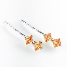 USA Bobby Pin Hair Clip use Swarovski Crystal Hairpin Elegant Simple Brown 17