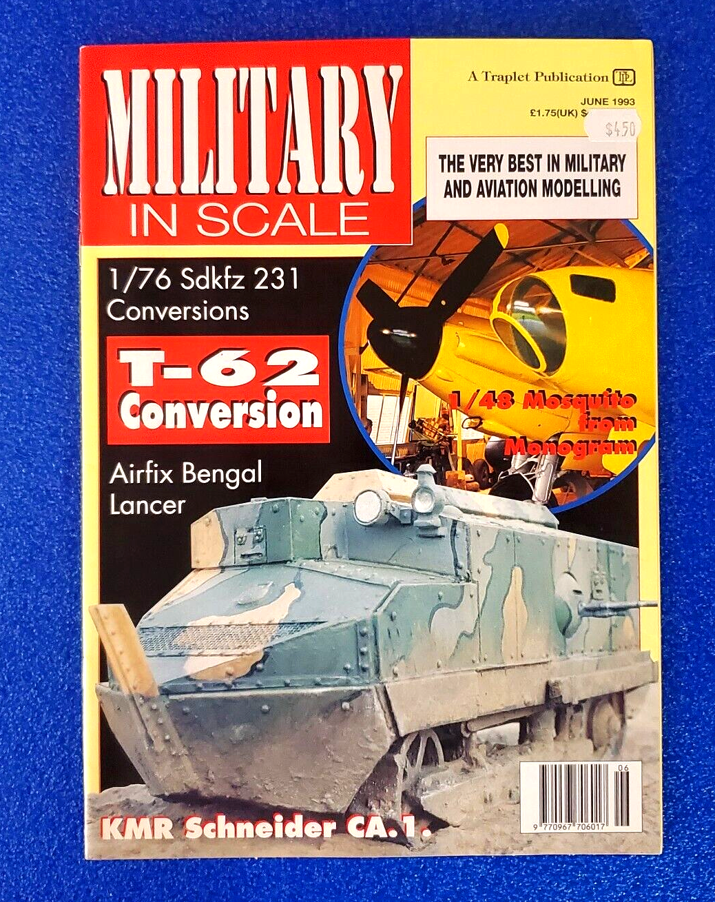 MILITARY IN SCALE T-62 CONVERSION JUNE 1993 TANK MODEL MAGAZINE SHIPS FREE