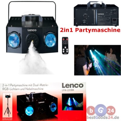 Lenco 2 in1 Partymaschine mit Dual-Matrix-RGB Lichtern & Nebelmaschine Lichtshow