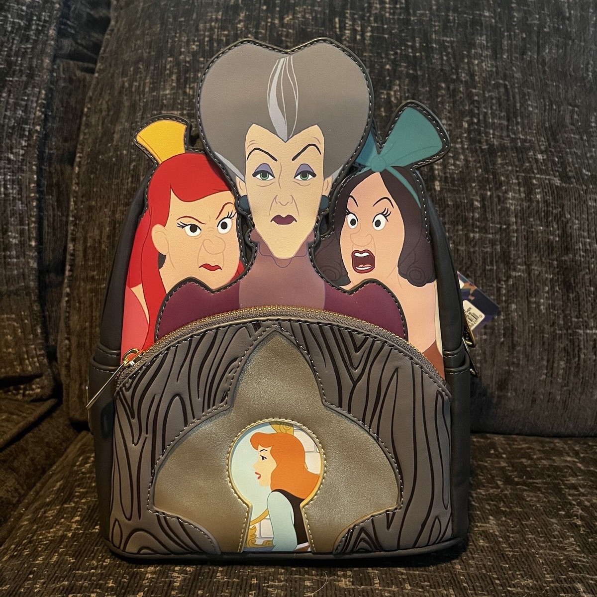 Disney loungefly villian Backpack three evil stepsisters of Cinderella 11 by 9 Loungefly Disney Cinderella Evil Stepmother Backpack | Radar  main image 4