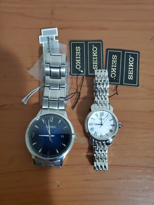Seiko set of 2 mens & ladies Watches. New, unused. No boxes