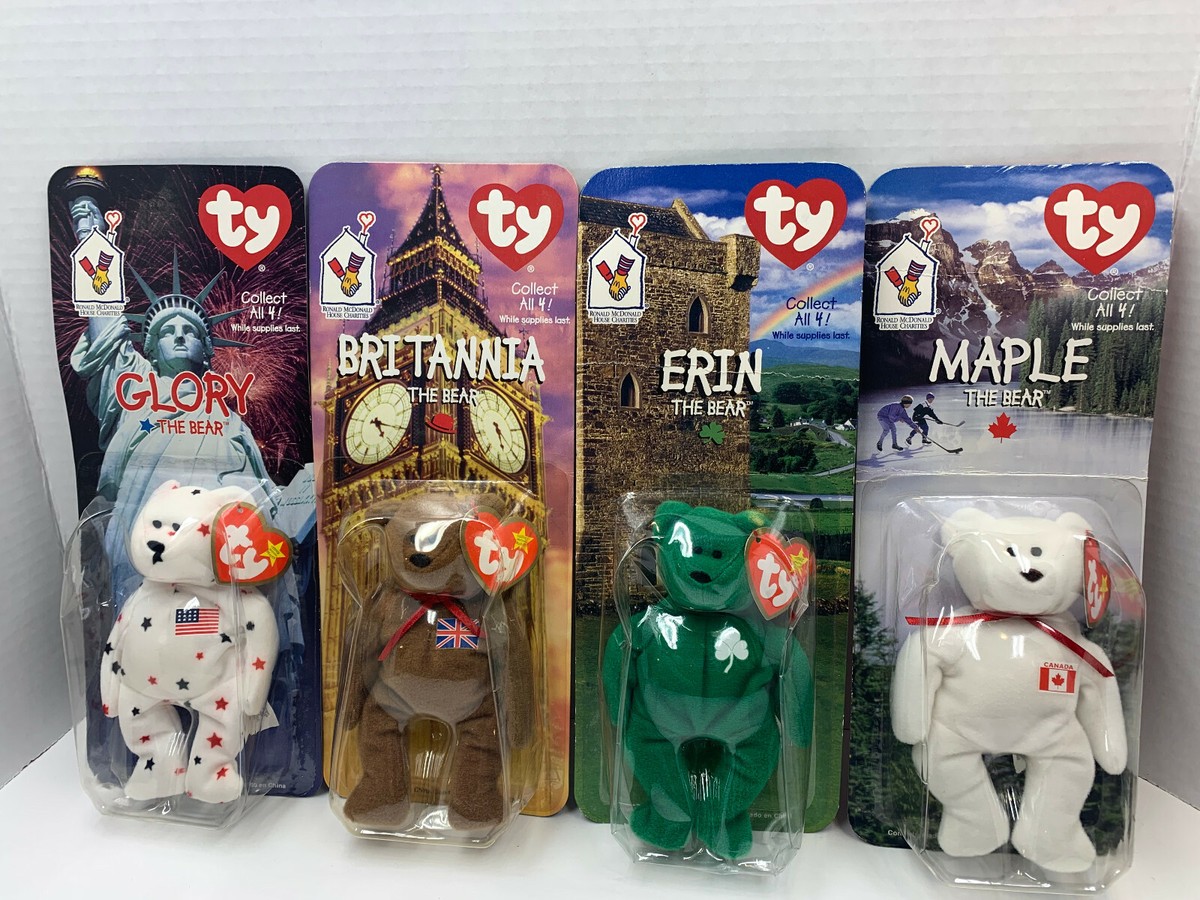 International Bears Old Mcdonalds Ty Beanie Babies Mcdonalds