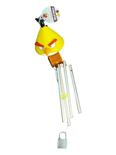 Angry Birds Wind Chime TNT Yellow Bird 17” x 3.5” Excellent Used Condition w/Tag - 第 5/5 張圖片