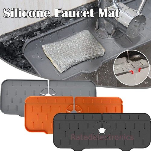 Silicone Faucet Sink Pad Drip Catcher Tray Kitchen Drain Splash Guard Slip Mat