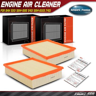 2x Engine Air Filter for BMW 530I 540I 740I 840CI M5 X5 Z8 E31 E32 E39 E53 E70