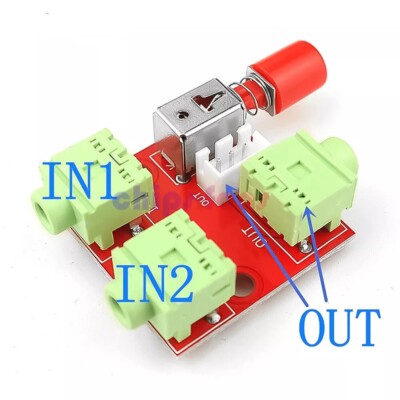 UK Audio Input Signal Switch 3.5 Jack Two Way Dual Channel Stereo Module no rca