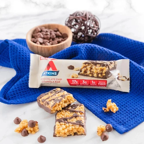 3 Boxes Atkins Chocolate Chip Granola Protein Meal Replacement Bar,Keto Friendly - Picture 5 of 7